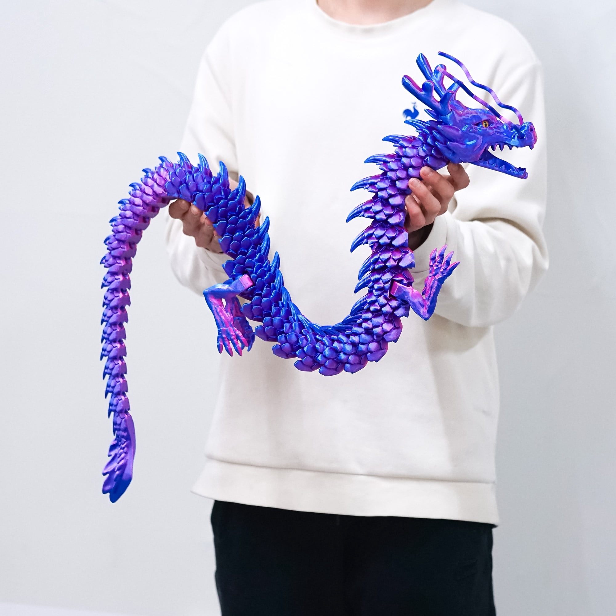 47.3inch Super Large 3D Printed Dragon Models,Flexible Joint Animal lacertid Figurines, 3D Printing Stuff Cheap,Stress Relief, Fidget restlessness, ADHD Toys, Surprise Fantasy Gifts (47.3inch)