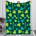 thumbnail image 2 of St. Patrick''s Day Throw Blanket Green Lucky Clovers and Shamrocks Throw Blankets Soft Warm Cozy Flannel Blanket for Bedroom Living Rooms Couch Sofa Bed Home Decor 40x50 Inch, 2 of 6