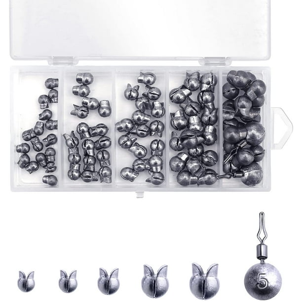 HTAIGUO 102pcs Fishing Weights Sinkers Kit Removable Reusable