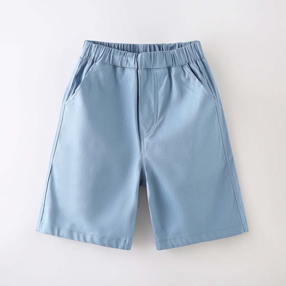 Girls Soccer Shorts Pull on Blue Shorts Elastic Toddler Girl Clothes 8-9 Years