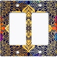 thumbnail image 6 of Metal Light Switch Plate Cover Mandala Yellow Flower Tile Pattern MDL096, 6 of 13