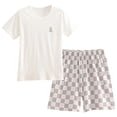 thumbnail image 1 of Nwiuh Toddler Baby Girl Summer Clothes Ruffle Ribbed Knit Short Sleeves T-Shirt Tee Tops + Shorts Cute Outfits Set (White, 3-4 Years), 1 of 7
