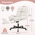 thumbnail image 2 of Daluvenix Office Chair, Ergonomic Extra Wide Big Desk Chair with Retractable Footrest, Height Adjustable Swivel Teddy Fleece Mid Back Home Chair with Wheels, White, 2 of 11