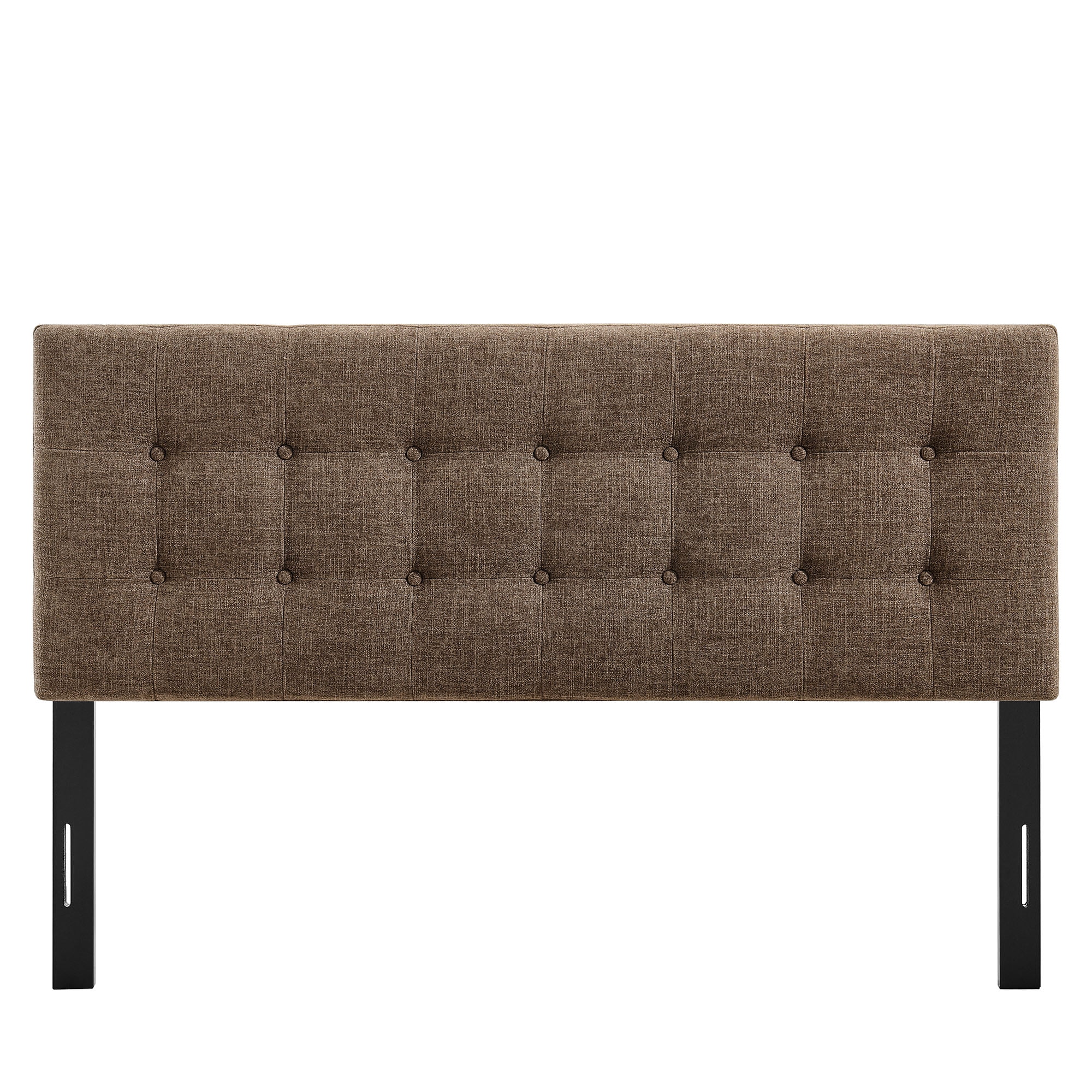 Emily Fabric Upholstered Queen Size Headboard in Mocha