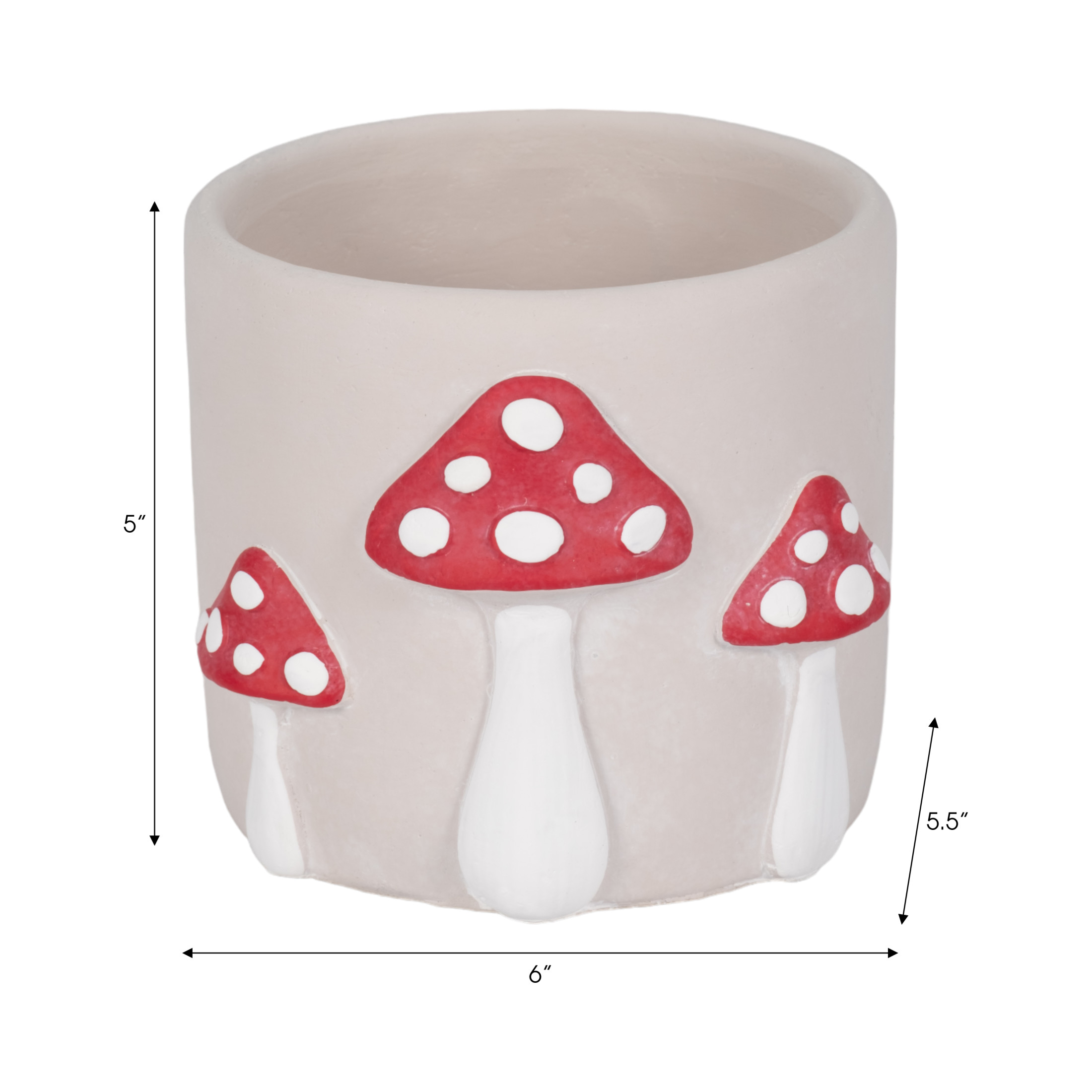 Decorative Flower Pots with Mushroom Design for Home Decor - Modern Planters for Outdoor and Indoor Plant Styling - Pottery Plant Pots for Garden, Living Room, and House Display - 5", Red