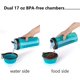 thumbnail image 4 of Botella De Agua Para Perros - Dispensador De Bebidas Portátil Y Contenedor De Viaje De Doble Cámara Botella 2 En 1, Con 2 Tazones Plegables (Azul),11 Feliz Sencillez, 4 of 4