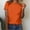 Orange, variant on YHAJDS Women's Shirts Solid Color Round Neck Loose Short Sleeve Casual Everyday Top