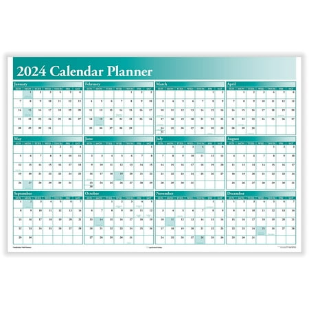 UPC: 0619011633949 | 2024 ComplyRight 24  x 36  Yearly Dry Erase Wall Calendar Reversible Green (J0056GR)