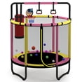 thumbnail image 2 of 4.5FT Trampoline for Kids with Enclosure, 110lbs Capacity Indoor Toddler Trampoline with Basketball Hoop, SHINPT Kids Trampoline, Indoor Trampoline, Small Trampolines for Kids, Gifts for Boys, Girls, 2 of 3