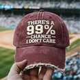 thumbnail image 3 of VLOOCKLW Baseball Cap “There’s A 99% Chance I Don’t Care” Funny Letter Design Adjustable Dad Hat Vintage Distressed Casual Daily Sun Hat, 3 of 7
