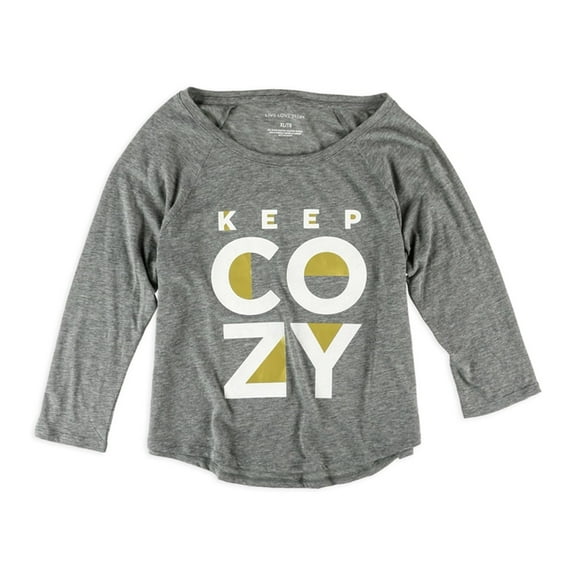 Aeropostale Womens KEEP COZY Pajama Sleep T-shirt, Grey, Juniors, Small