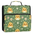 thumbnail image 3 of 3 Ring Zipper Binder with Shoulder Strap Waterproof Trapper Keeper 2 Inch D-Ring 500 Sheets Capacity Cute Ducks and Flower, 3 of 7