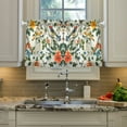 thumbnail image 6 of Yayeee Kitchen Curtains Light Filtering 27"x24" Rod Pocket Short Cafe Window Panel, Green Floral Pattern, 6 of 7