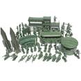 thumbnail image 3 of 56-Piece Military Model Playset, 2-Inch Plastic Army Men Action Figures, Sandbox Battle Scene Kit with Army Office & Blockhouse Accessories, 3 of 5
