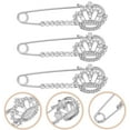 thumbnail image 3 of Miangastore 3Pcs Simple Crown Pin for Women Rhinestone Brooch for Daily Life, 3 of 8