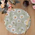 thumbnail image 3 of Sage Green Flower Round 13 Inch Placemats Set of 6, Vintage Watercolor Floral Leaf HeatResistant Non Slip Place Mats for Dining Table, Wipeable Braided Kitchen Table Mats for Housewarming, 3 of 9