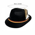 thumbnail image 3 of Wool Fedora Hats for Men Women Wide Brim Felt Panama Hat,One Size, 3 of 5