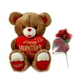 thumbnail image 7 of Valentine’s Day Sweetheart Bear Brown with Red “Happy Valentine’s Day” Heart Pillow 14-Inch Plush Valentine’s Day Gift for Kids, Adults, Special Occasions with Box of Chocolates and Roses (May Vary), 7 of 7