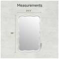 thumbnail image 6 of COZAYH Curved Wood Frame Accent Mirror, Modern Farmhouse Wall Decor, White, 6 of 10