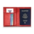 thumbnail image 2 of Red Genuine Cowhide Leather RFID Blocking Passport Wallet with 3 Interior Slots QGM22568, 2 of 2