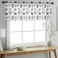 thumbnail image 2 of Black Coastal Valance Curtains for Kitchen/Living Room/Bathroom/Bedroom Window, Rod Pocket Small Topper Half Short Window Curtains Voile Sheer Scarf, Shell Conch Ocean Underwater 42"x18", 2 of 8