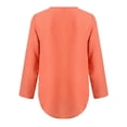 thumbnail image 4 of Jovati Women's Tops Orange Zipper Button Long Sleeve Loose Chiffon Shirt Clothing, 4 of 5