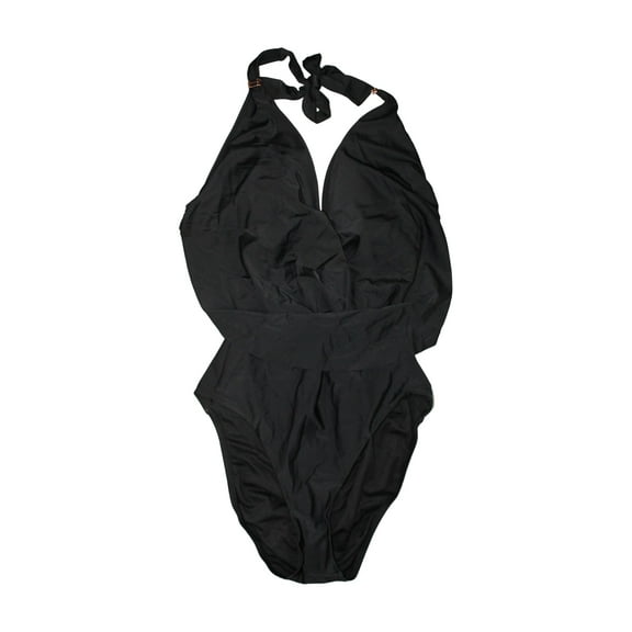 Bar Iii Solid Cowlneck One-Piece Swimsuit, Created for, black, Size X-Large