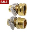 thumbnail image 2 of 3 Sets 5/8 Inch Brass Garden Hose Repair Kit Mender End Water Hose End Mender Female and Male Hose Connector with 6 Pieces Stainless Steel Clamp and 6 Pieces 3/4 Inch Rubber Gaskets, 2 of 10