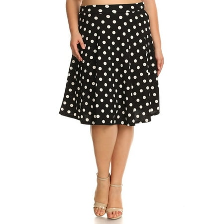 Women's Plus Size Polka Dot Print Skirt