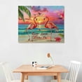 thumbnail image 2 of Nawypu  Bathroom Wall Art Tropical Palm Coastal Ocean Pictures Wall Decor Pink Flamingo Canvas Prints Framed Modern Animals Painting Artwork for Bathroom Living Room Office, 2 of 6