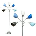 thumbnail image 5 of Simple Designs 67" Medusa 5-Light Adjustable Gooseneck Floor Lamp, Silver with Blue/White/Gray Shades, 5 of 10