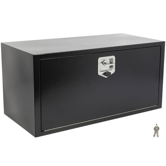 CCIYU 36 Inch Iron Truck Bed Toolboxes, Heavy Duty Truck Tool Box with Lock Keys, Storage Tool Box Chest Box Organizer for Pickup, RV, Truck Bed, Trailer, 36"x 18"x18", Black