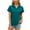 Green, variant on Otvok Women's Short Sleeve Tops Summer Solid Color V-Neck Casual Stand-Up Collar Shirt