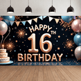 thumbnail image 3 of Colorful Balloon Birthday Banner Decorative Cake Stars Happy 16th Celebration for Birthday Party Teenage Event Kids Gathering, 3 of 8