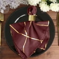 thumbnail image 4 of Efavormart 5 Pack | 20"x20" Modern Burgundy Polyester Linen Dinner Napkins With Gold Foil Geometric Pattern, 4 of 11