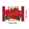 thumbnail image 2 of Luckky Watercolor Poinsettia Red Christmas Placemats Set of 4, 12x18 Inch Seasonal Winter Christmas Table Mats for Party Kitchen Dining Decoration (C), 2 of 7