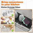 thumbnail image 4 of Silicone Sink Splash Guard – Faucet Drip Catcher & Countertop Protector Mat, Quick-Dry Non-Slip Tray For Kitchen & Bathroom (Black/Grey, 34" X 6")​, 4 of 7