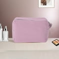 thumbnail image 5 of Unique Bargains 1 Pc Large Striped Pattern Makeup Bag for Travel Rose Red Seersucker, 5 of 6