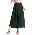 thumbnail image 2 of Alitao Maxi Skirt A Line Skirt Woman Summertime Loose Solid Color Thin Wide Leg Pants Slim Ninth Chiffon High Waisted Pants Pencil Skirt Flowy Skirt Green M, 2 of 6