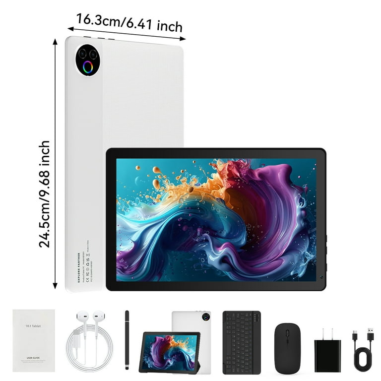 Tablet 10 Pollici Android con 20GB RAM + 128GB ROM (TF/2TB), 5G WiFi 6, Octa -Core, GMS, Bluetooth 5.0, 5MP + 8MP, 1280 * 800 FHD IPS, Widevine L1, 2026 Newest Tablet 2