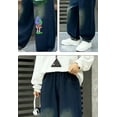 thumbnail image 6 of FAOWME Big Boys Denim Pants With Pocket Elastic Waist Wide Leg Straight Fit Cartoon Print Comfortable Loose Jeans Trousers For Daily Wear Blue 15-16 Years, 6 of 9