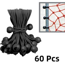 WuPing Bungee Cords 6 Inch Heavy Duty Outdoor Bungee Cord with Balls for Shelter, Tent, Cargo (White:50pcs / Black:60pcs)