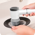 thumbnail image 3 of Electric Spinning Scrubbers Cordless Rechargeable Multifunctional Cleaning Brush With 5 Replaceable Brush Heads, 360-Degree High-Speed Rotation For Kitchen Bathroom Deep Daily, 3 of 5