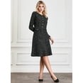 thumbnail image 2 of DARING DIVA A-Line Tweed Vintage Work Flare Dress S Black, 2 of 6