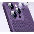thumbnail image 3 of Mesh Heat Dissipation Phone Case with Lens Film, Frosted PC Case, Smooth Feeling, Drop and Shock Resistant for iPhone 15 14 13 12 11 Pro Max Plus XS XR 7 8 Phone Case (Brown,iPhone 8Plus), 3 of 8
