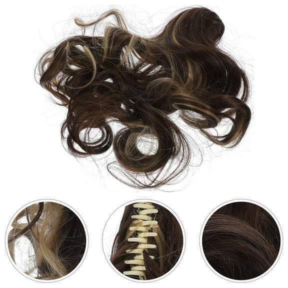 GOOHOCHY 1-Pack Curly Brown Ponytail Hair Extension Clip for Women, Perfect for Daily Wear, Parties, and Cosplay