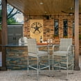thumbnail image 6 of LACOO Outdoor Bar Stools with Footrest Patio Rattan and Steel Frame Patio Barstool Set of 2, Gray, 6 of 7