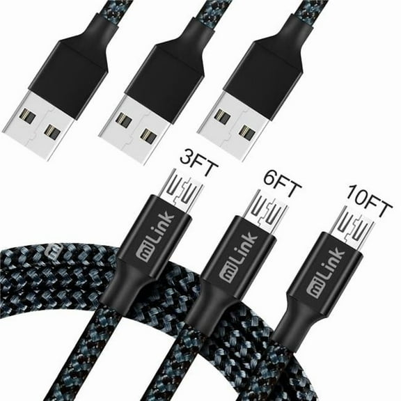 Milink Fast Charging Micro USB Cables - 3 Pack