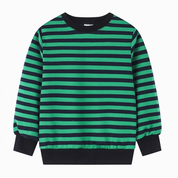 Splozh Boys Winter Clothes Boys Long Sleeve Shirts Cotton Kids T-Shirts Solid Basic Tee Tops Boys Fashion Fall Tops,Green,6-7 Years