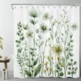 thumbnail image 3 of Green Watercolor Flowers Shower Curtain Wild Plant Painting Art Bathroom Shower Curtain Modern Art Shower Curtain Home Decor Waterproof Durable Shower Curtain Accessories with 12 Hooks 72x72 Inches, 3 of 7